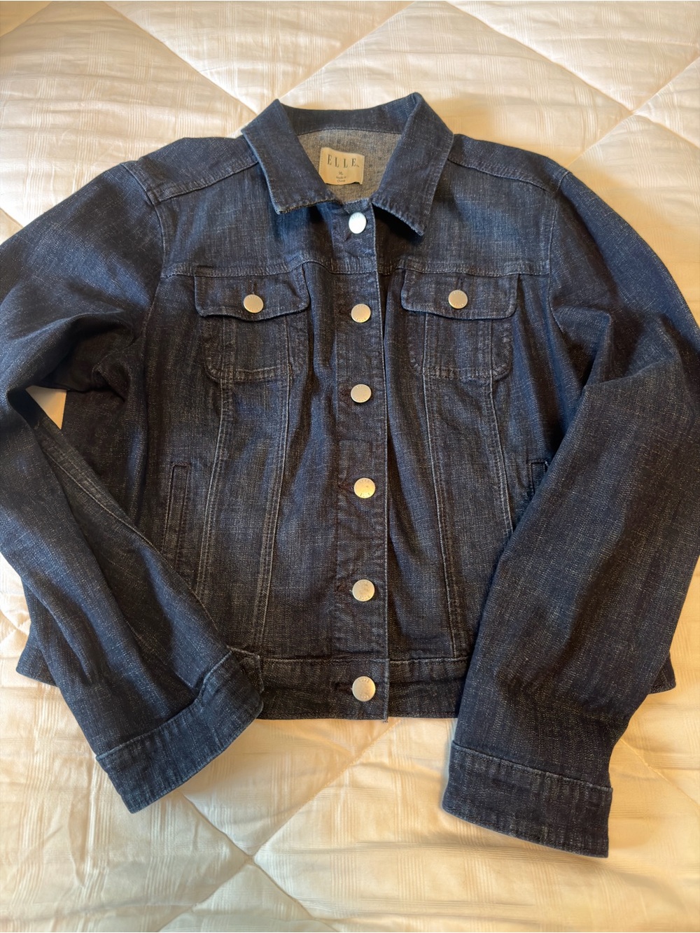 Elle Classic Dark Denim Jacket w/ Silver Hardware